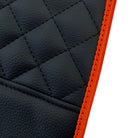 Black Leather Floor Mats For Lamborghini Aventador with Orange Trim - AutoWin