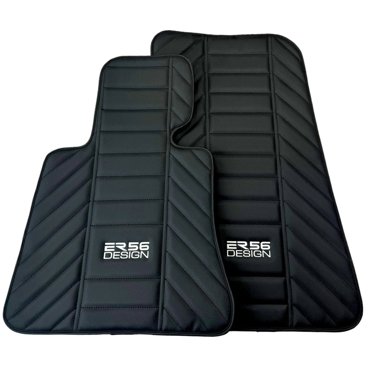Black Leather Floor Mats for Rolls Royce Phantom VIII (2017-2024) ER56 Design - AutoWin