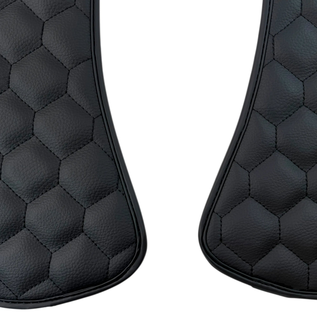 Black Leather Floor Mats with Symmetrical Hex Pattern for Ferrari Roma (2021-2027) with Italian Flag