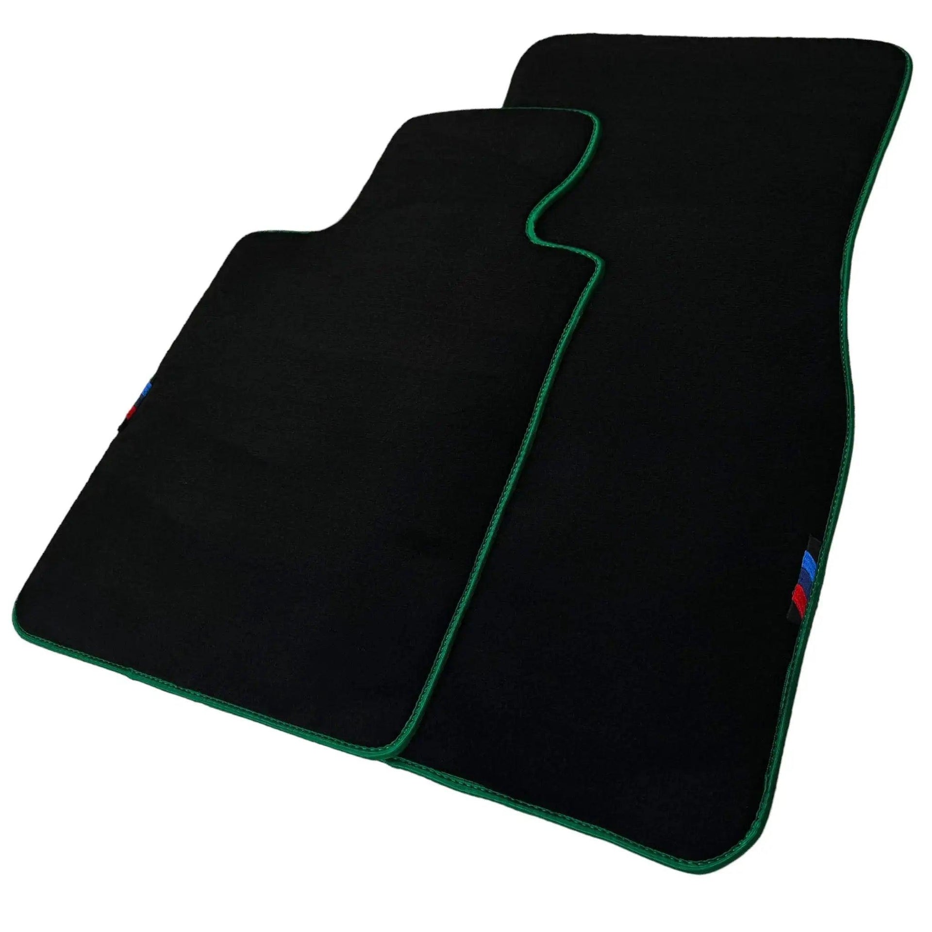 Black Mats For BMW 3 Series E46 Convertible | Green Trim - AutoWin