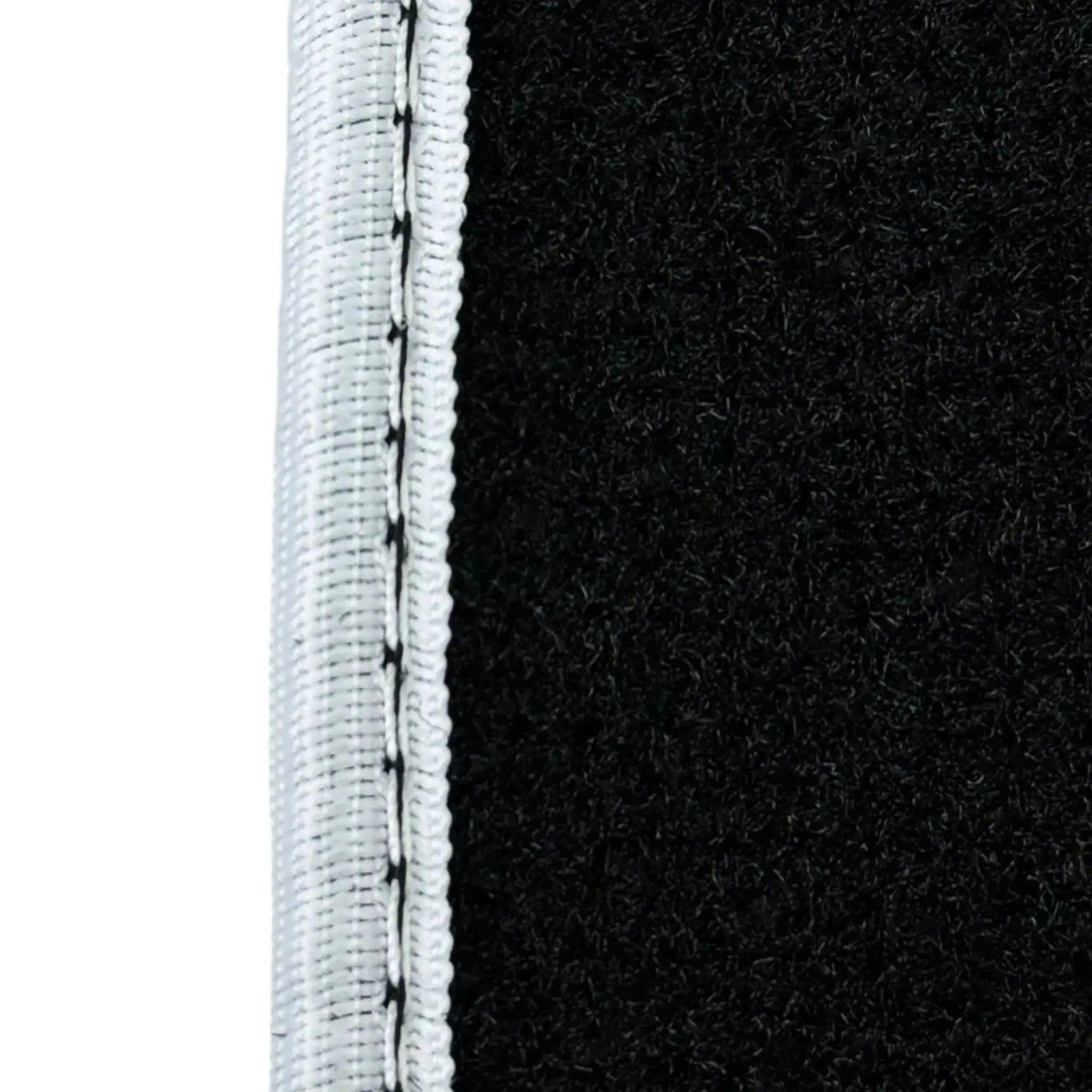 Black Mats For BMW 5 Series E28 Sedan | White Trim - AutoWin