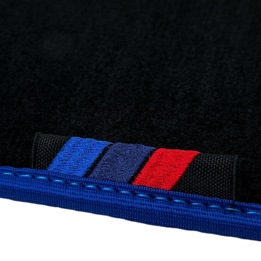Black Mats For BMW Gran Tourer F46 (2015-2022) 5 Seats | Blue Trim - AutoWin