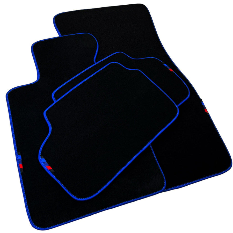 Black Mats For BMW 1 Series F70 | Blue Trim - AutoWin