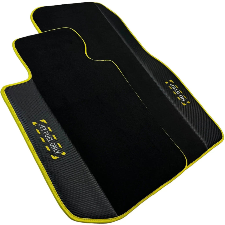 Black Mats For BMW Gran Tourer F46 (2015-2022) 5 Seats | Fighter Jet Edition | Yellow Trim - AutoWin
