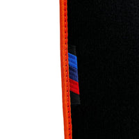 Black Mats For BMW G60 (2023-2026) Sedan | Orange Trim - AutoWin
