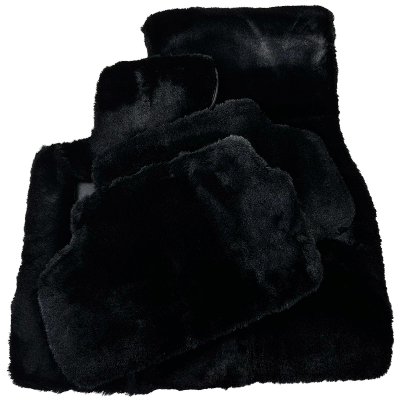 Black Sheepskin Floor Mats For BMW 1 Series F70 No Steps Edition - AutoWin