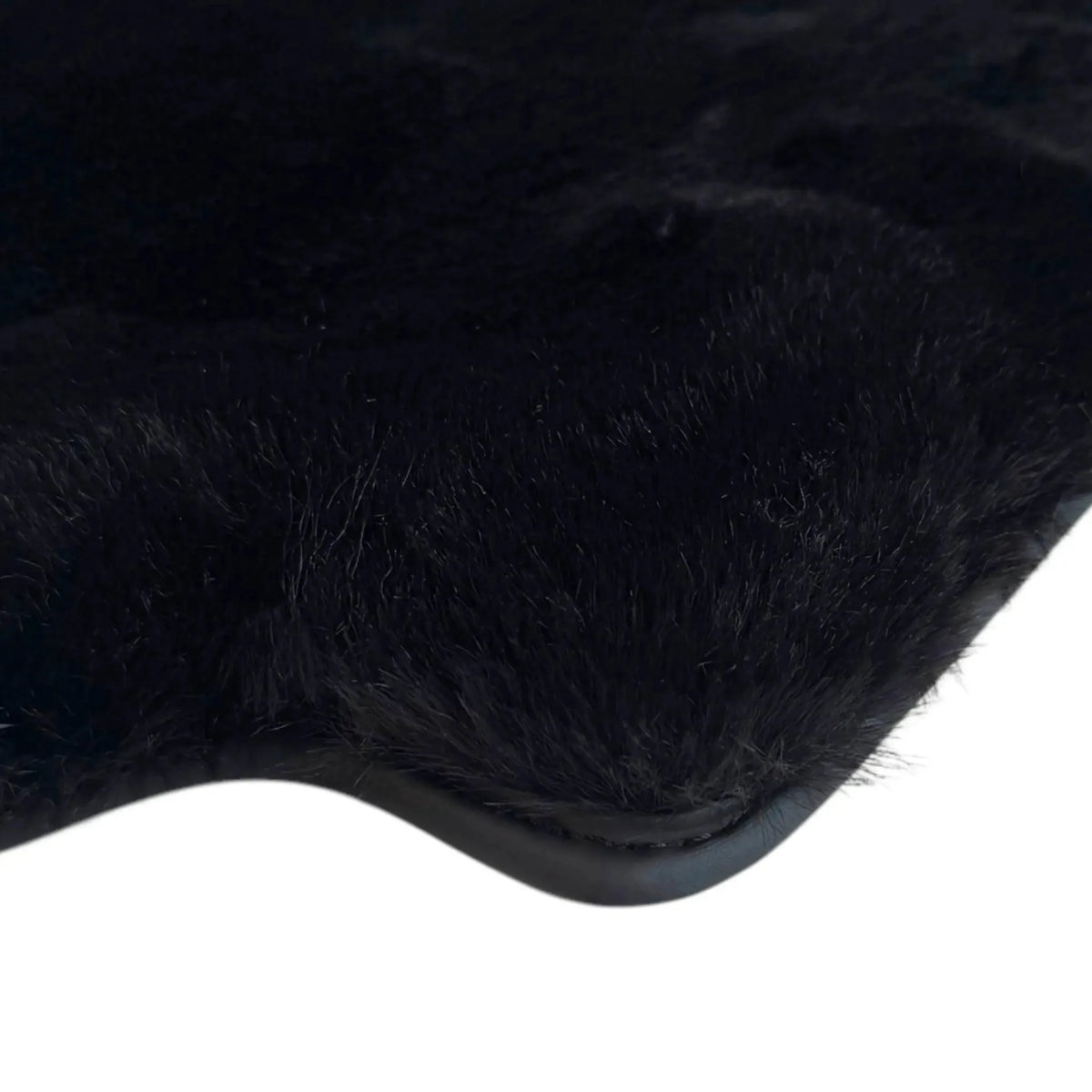 Black Sheepskin Floor Mats for Ferrari 488 Spider (2016-2022)