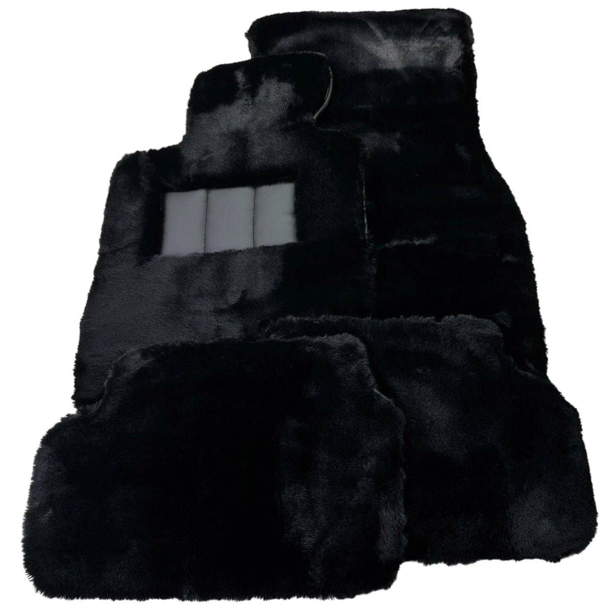 Black Sheepskin Floor Mats for Rolls-Royce Ghost Series I (2010–2020) No Steps Edition