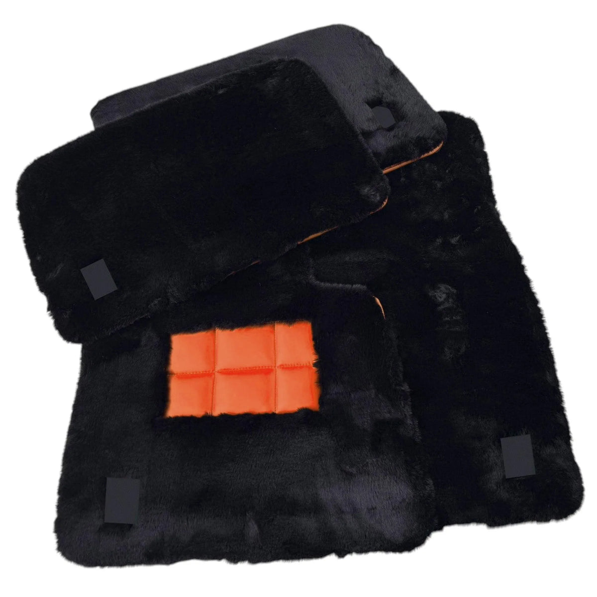Black Sheepskin Floor Mats for Rolls Royce Phantom Sedan (2003-2016) Various Leather Colors