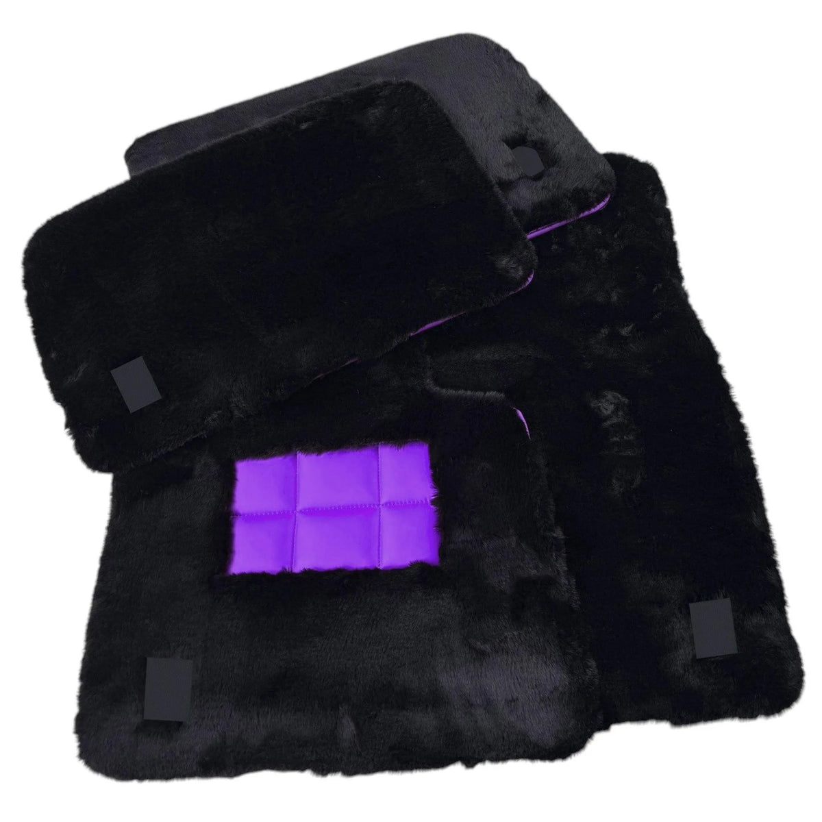 Black Sheepskin Floor Mats for Rolls Royce Wraith (2013–2023) Various Leather Colors