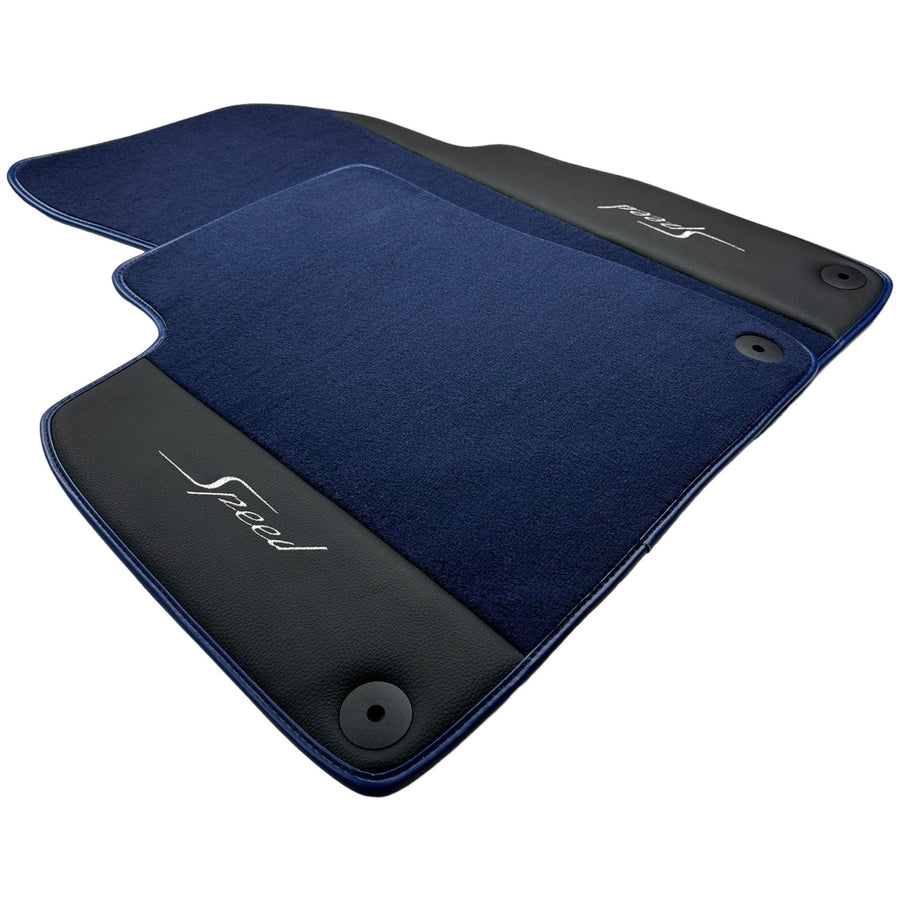 Blue Floor Mats For Bentley Bentayga (2015-2023) with Leather - AutoWin