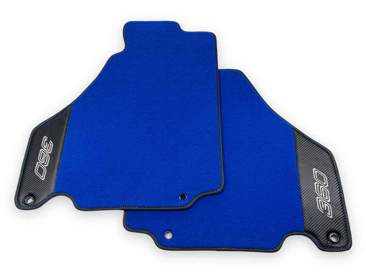 Blue Floor Mats For Ferrari 360 Modena 1999-2005 With Carbon Fiber Leather - AutoWin