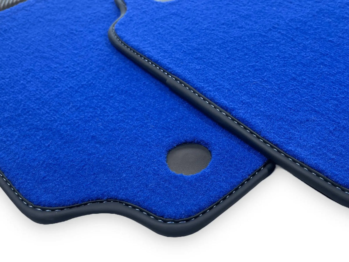 Blue Floor Mats For Ferrari 458 GT2 2012-2015 Carbon Fiber Leather