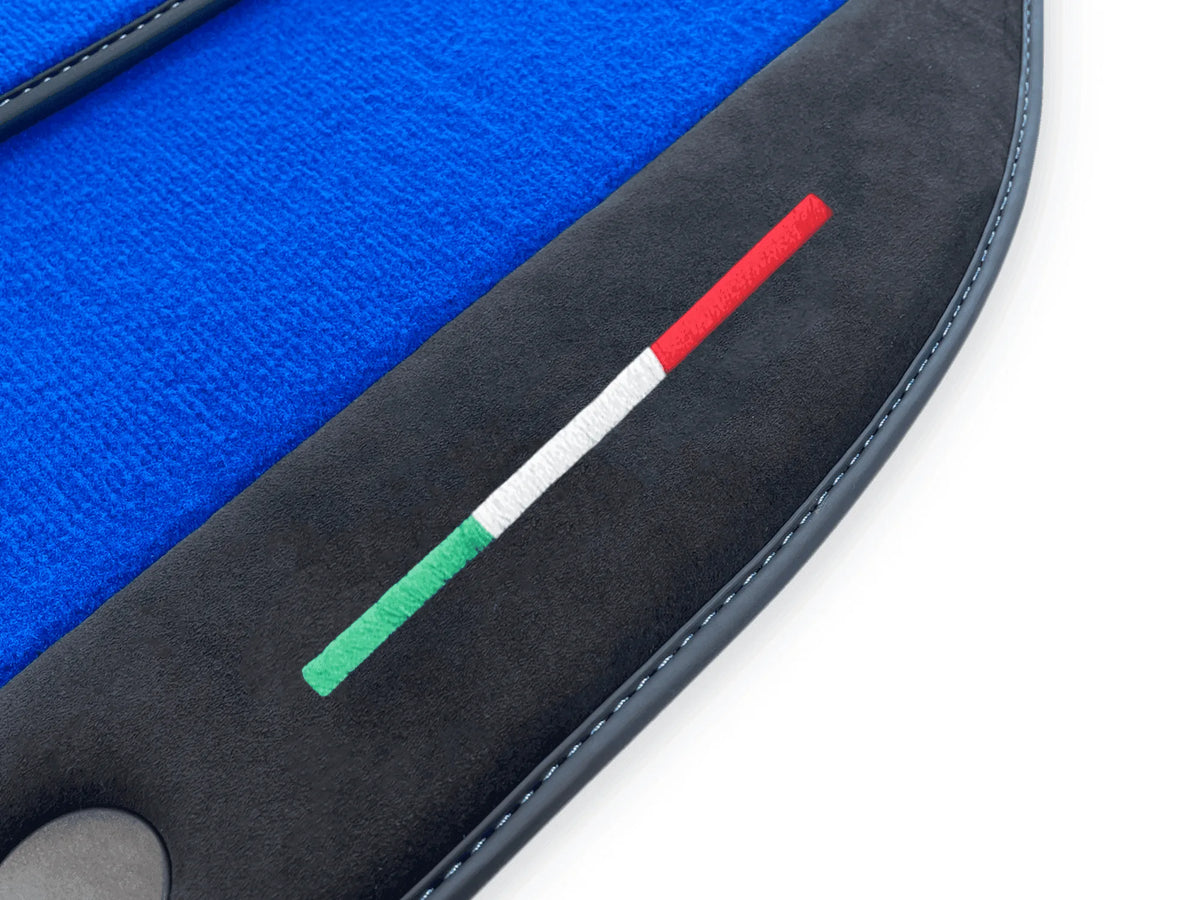 Blue Floor Mats For Ferrari 458 Italia 2009-2015 Alcantara Leather - AutoWin