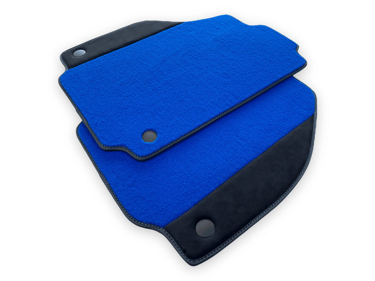 Blue Floor Mats For Ferrari 458 Italia 2009-2015 With Alcantara Leather - AutoWin