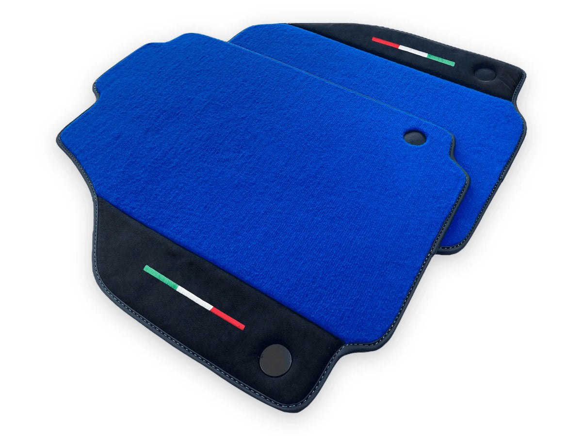 Blue Floor Mats For Ferrari 458 Italia 2009-2015 With Alcantara Leather - AutoWin