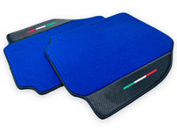 Blue Floor Mats For Ferrari 458 Speciale 2012-2015 Carbon Fiber Leather | Italian Edition