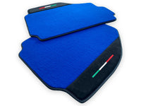 Blue Floor Mats For Ferrari 488 Pista Spider 2019-2021 With Alcantara Leather