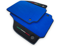 Blue Floor Mats For Ferrari F8 Tributo 2019-2022 With Alcantara Leather - AutoWin