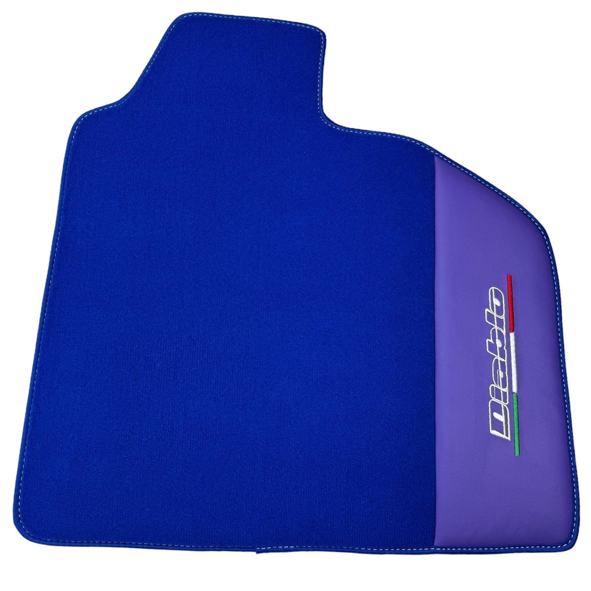 Blue Floor Mats for Lamborghini Diablo (1990-2001) with Purple Leather - AutoWin