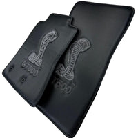 Carbon Fiber Floor Mats for Ford Mustang GT500 Shelby (2015-2021) with Cobra Sewing - AutoWin