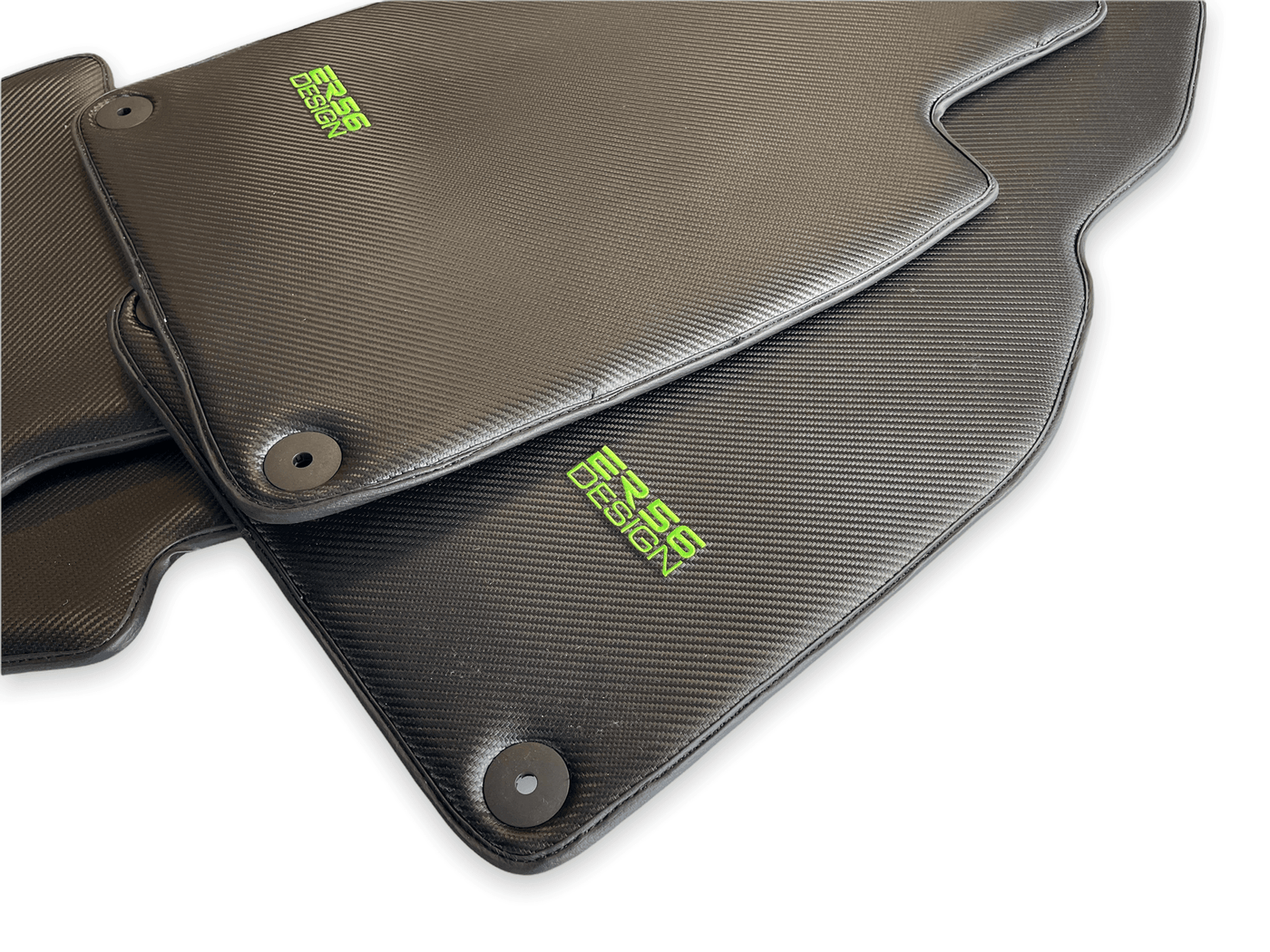 Carbon Fiber Floor Mats for Porsche Panamera (2009-2016) Green Sewing - AutoWin