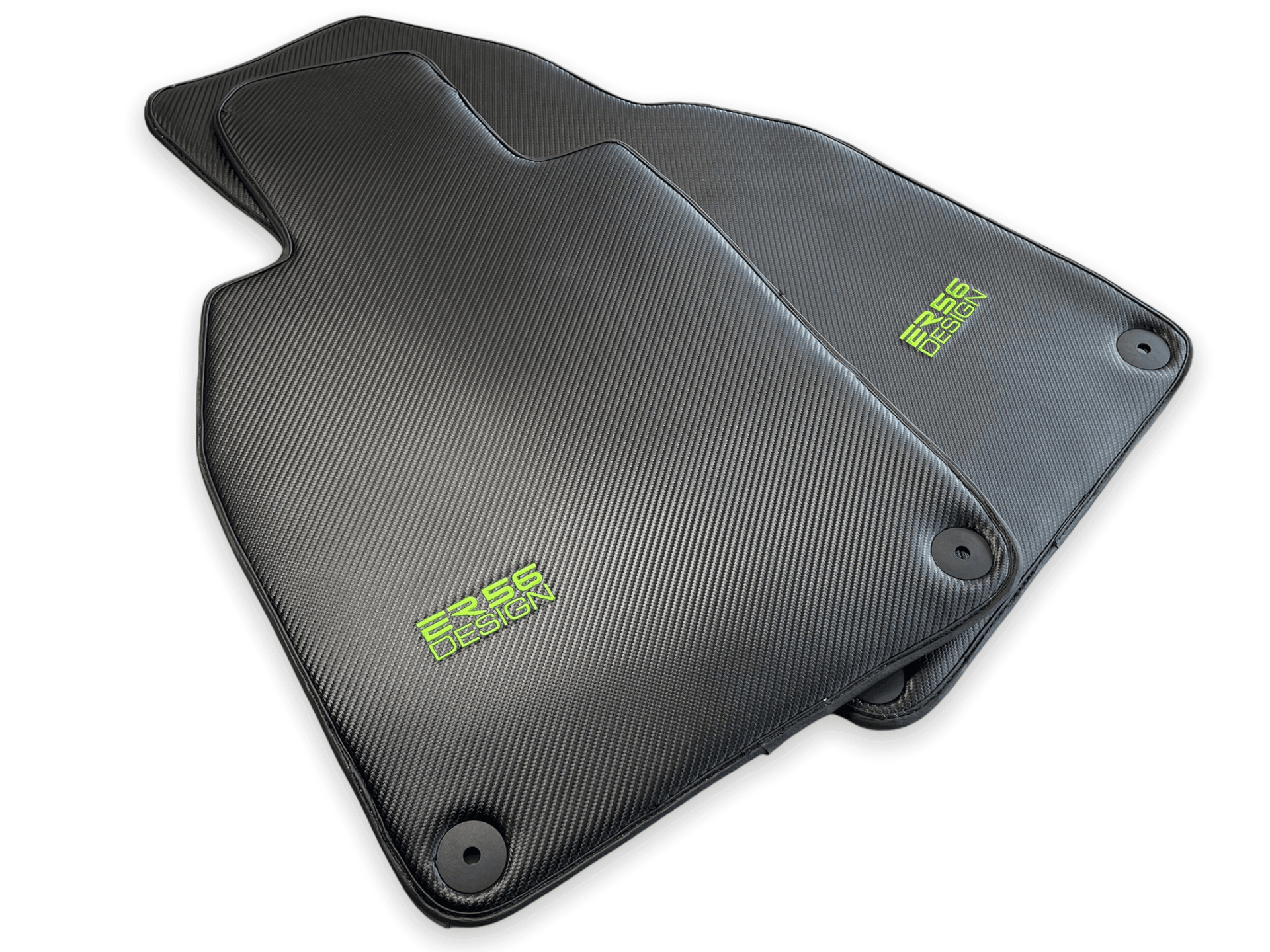 Carbon Fiber Floor Mats for Porsche Panamera (2009-2016) Green Sewing - AutoWin
