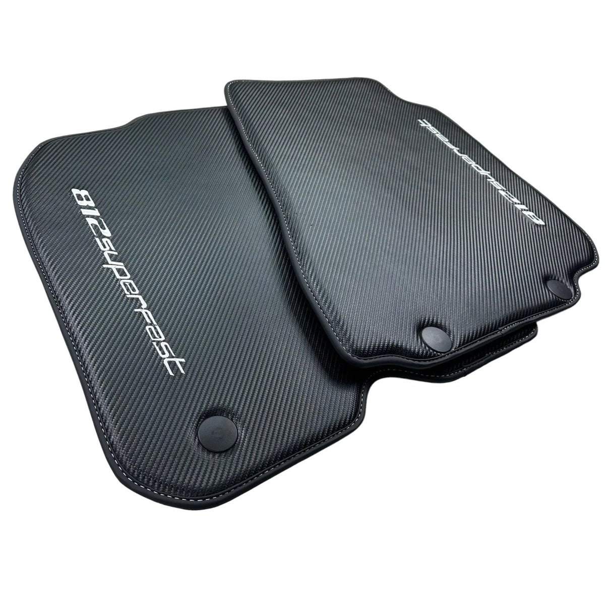 Carbon Fiber Leather Floor Mats For Ferrari 812 Superfast - AutoWin