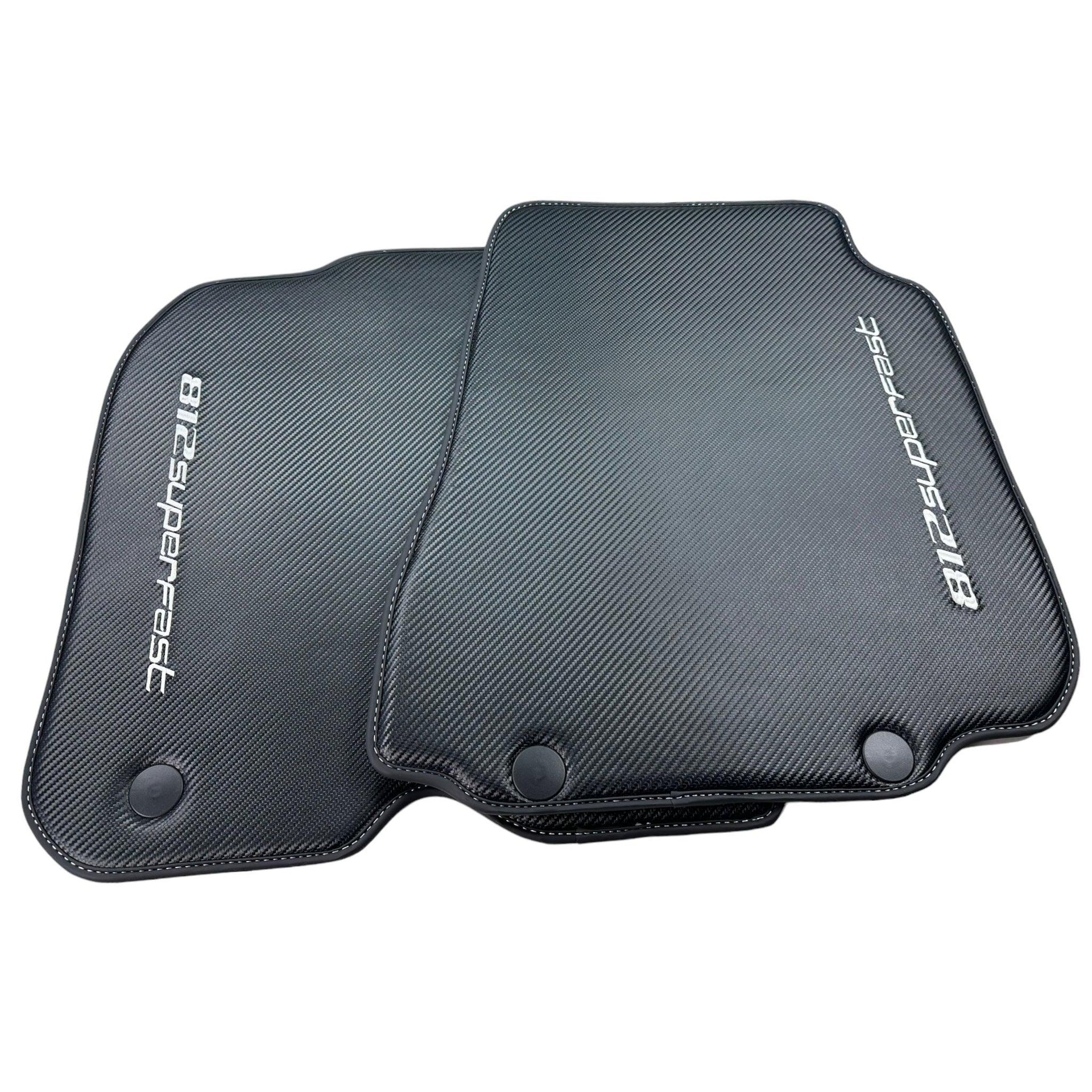 Carbon Fiber Leather Floor Mats For Ferrari 812 Superfast - AutoWin