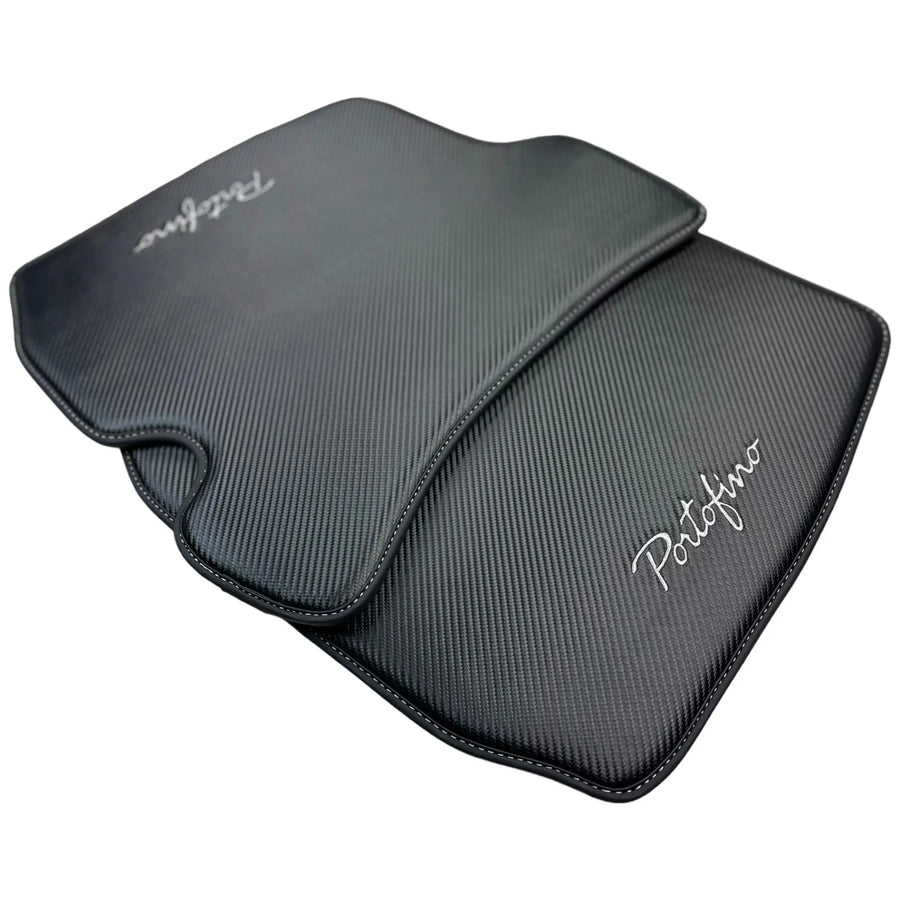 Carbon Fiber Leather Floor Mats For Ferrari Portofino (2018-2023) - AutoWin