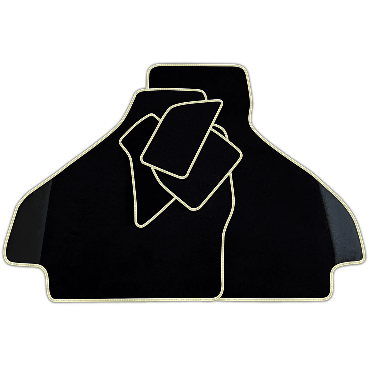 Custom Black Floor Mats for Ferrari 512 TR 1992-1994 with Leather