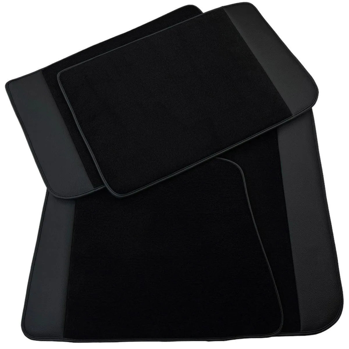 Custom Black Floor Mats for Rolls Royce Ghost Series I (2010–2020) With Black Leather