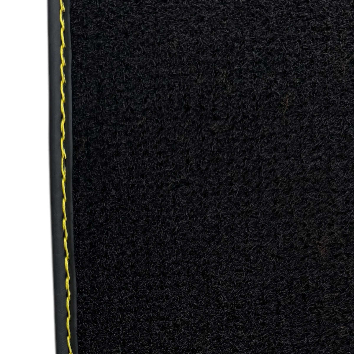 Customizable Black Leather Floor Mats for Lamborghini Aventador S | Yellow Stitching