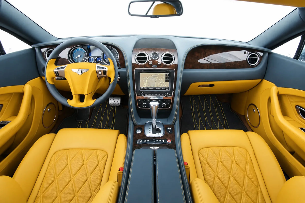 Customizable Leather Floor Mats with AW33 Pattern for Bentley Continental GT (2011-2018) inside the vehicle
