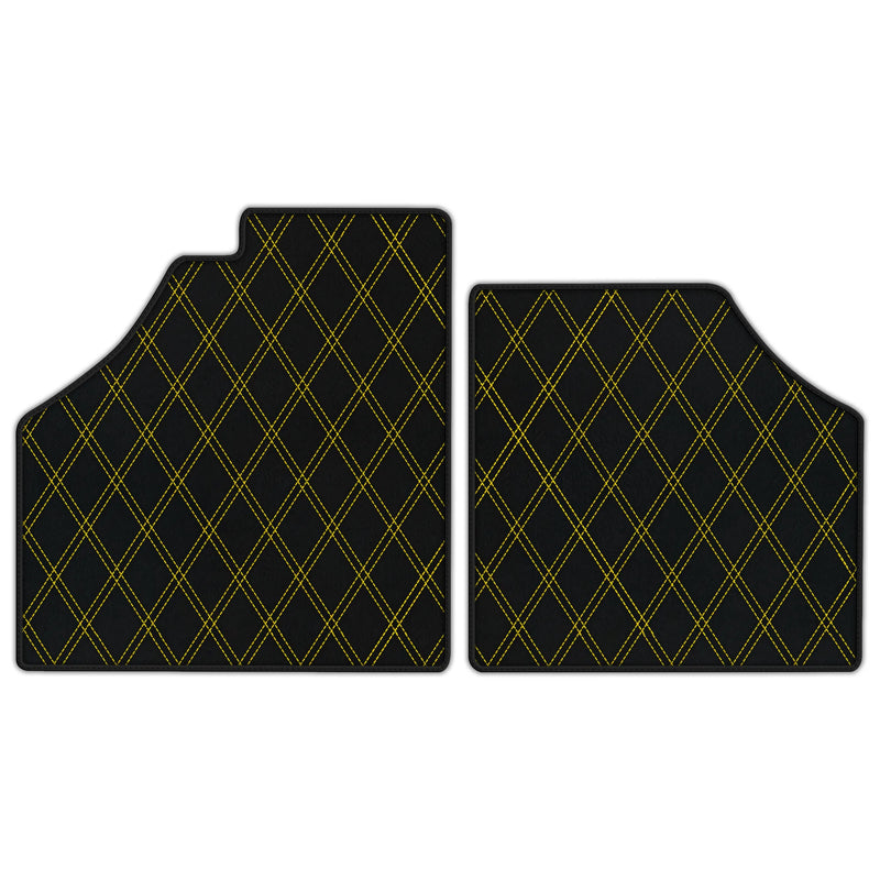 Customizable Leather Floor Mats with Double Diamond Pattern for Ferrari Enzo (2002-2004)