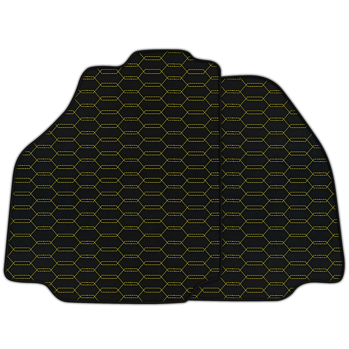 Customizable Leather Floor Mats with Interlaced Hex Pattern for Ferrari 488 GTB (2016-2022)