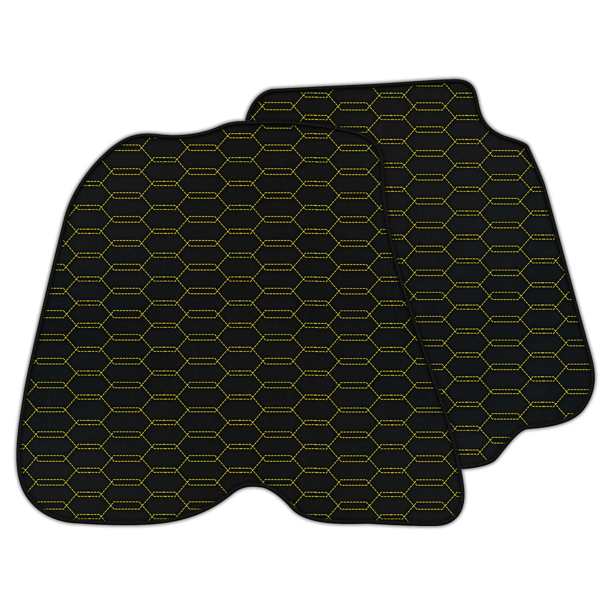 Customizable Leather Floor Mats with Interlaced Hex Pattern for Ferrari 812 GTS (2018-2023)