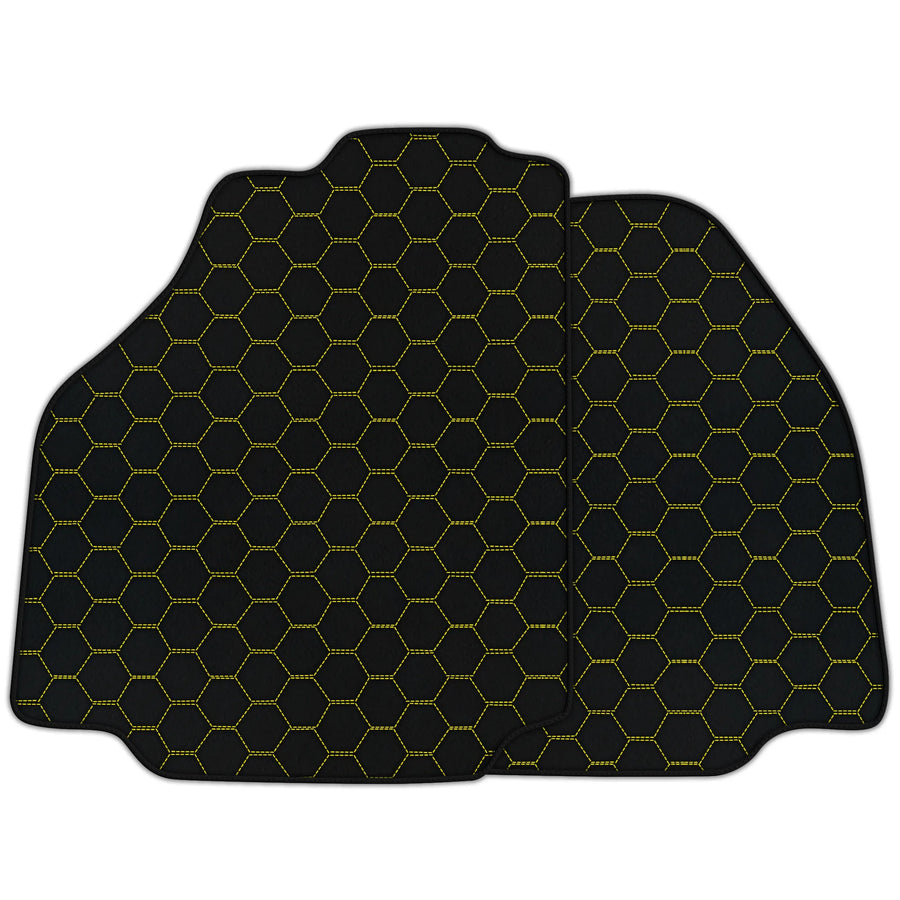 Customizable Leather Floor Mats with Symmetrical Hex Pattern for Ferrari 458 GT2 (2012-2015)