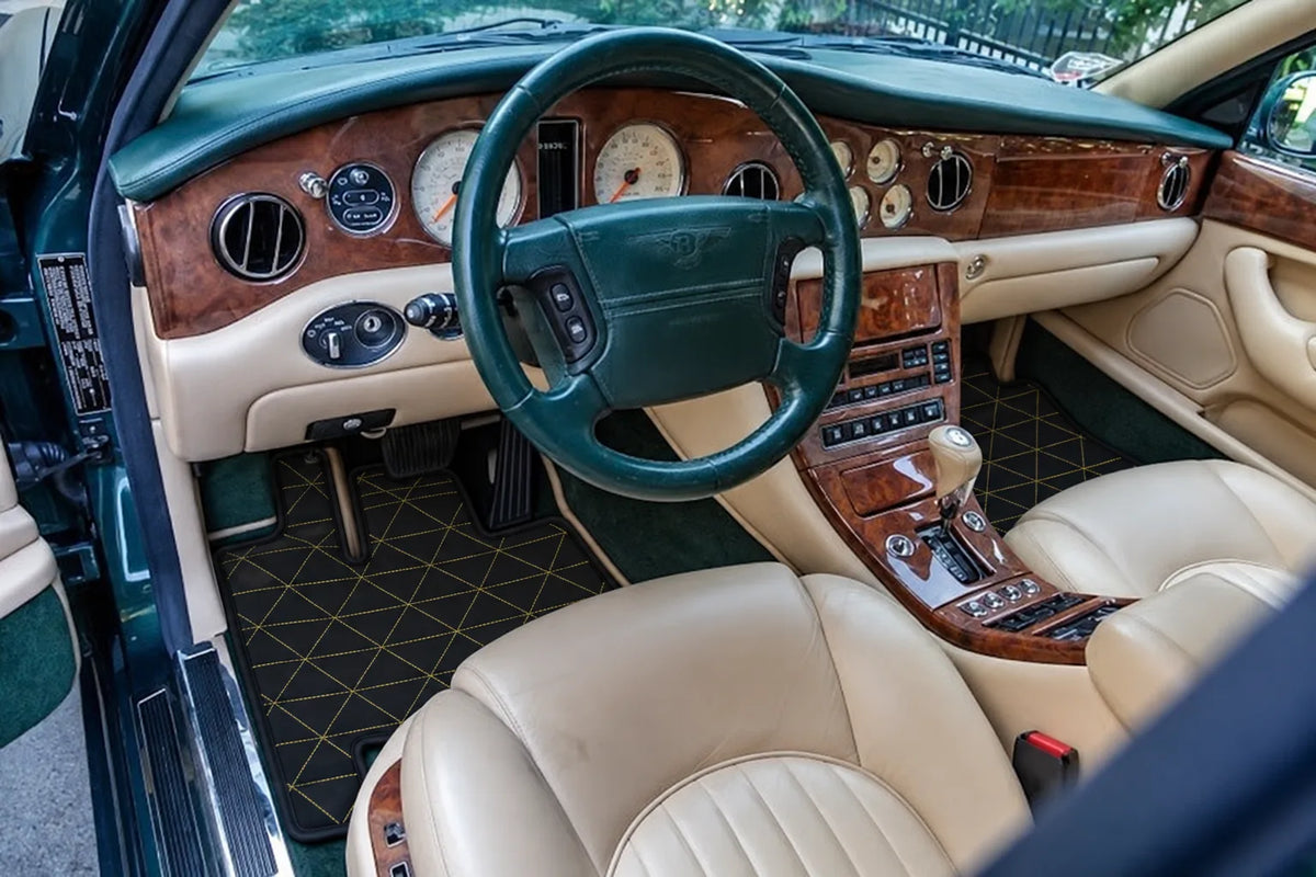 Customizable Leather Floor Mats with Triangle Pattern for Bentley Green Label (1998-2009) inside the vehicle