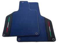 Custom Dark Blue Floor Mats for Lamborghini Gallardo With Alcantara Leather