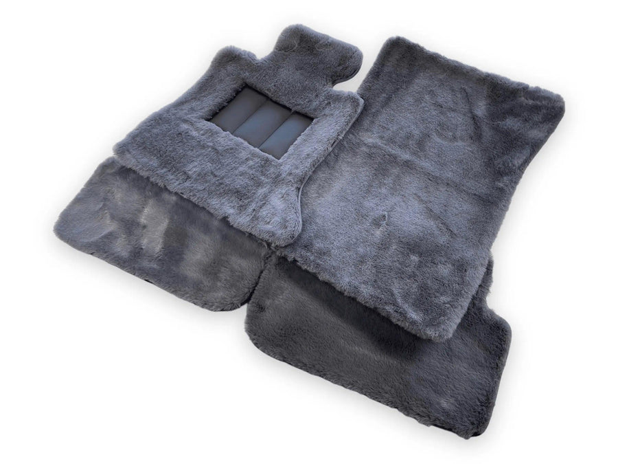 Dark Gray Sheepskin Floor Mats For Bentley Flying Spur (2005-2013) Design Brand - AutoWin