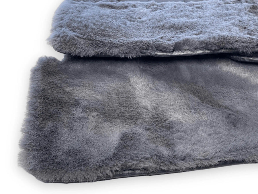 Dark Gray Sheepskin Floor Mats For Bentley Flying Spur (2005-2013) Design Brand - AutoWin