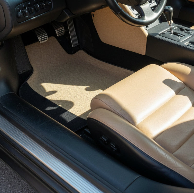 Customizable Leather Floor Mats with Divario Pattern for Lamborghini Diablo (1990-2001) - AutoWin