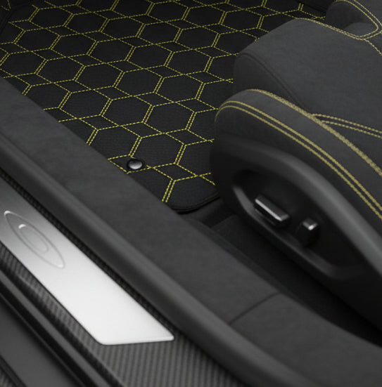 Customizable Floor Mats From Carpet with Leather A56 Pattern for Lamborghini Centenario (2016-2017) - AutoWin