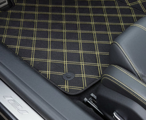 Customizable Leather Floor Mats with Symmetrical Hex Pattern for Lamborghini Temerario (2025-2026) - AutoWin