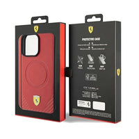 Ferrari Carbon Metal Logo MagSafe Hardcase for iPhone 15 Pro Max 6.7" - AutoWin