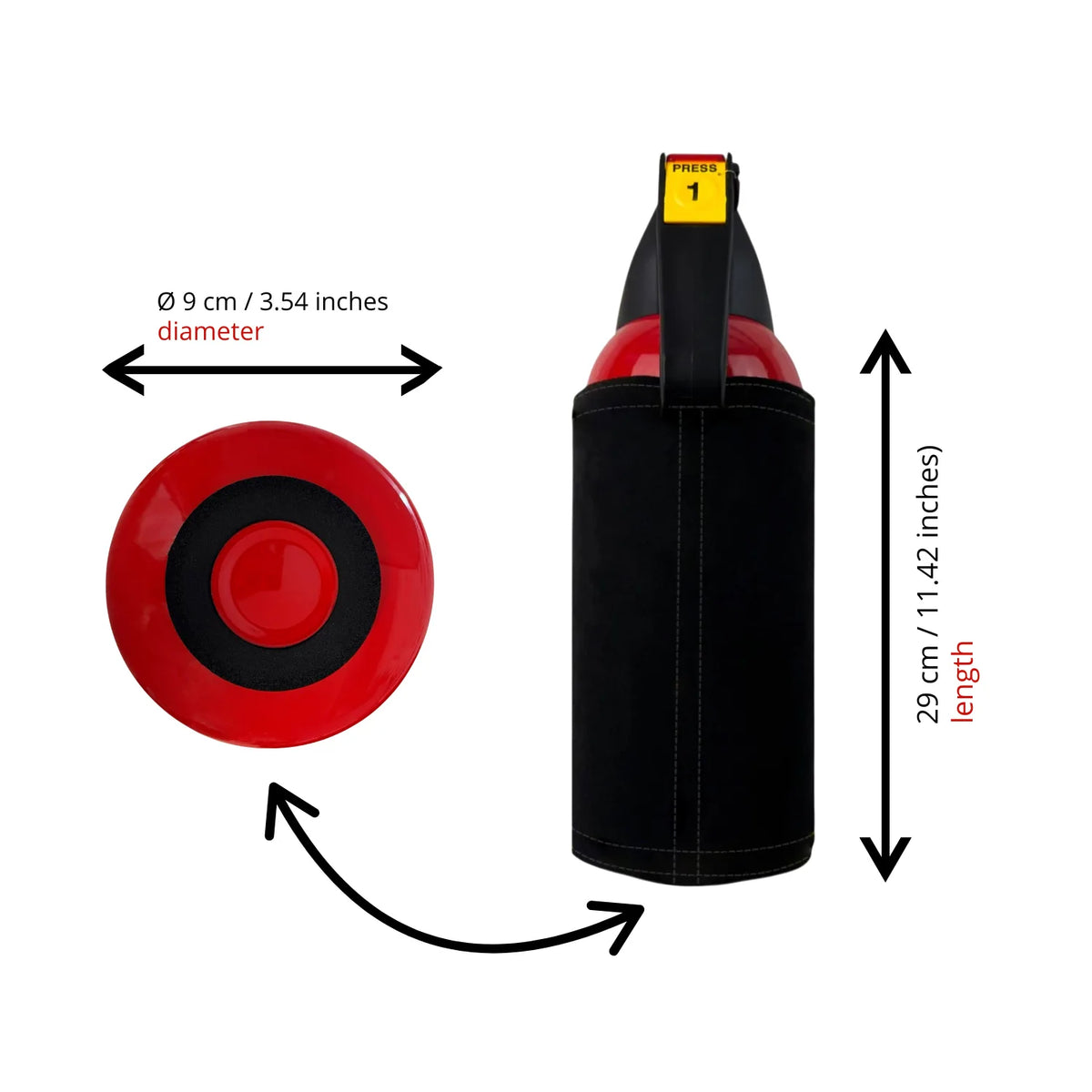 Fire Extinguisher Cover for Supercars – Black Alcantara with Various Color Stitching