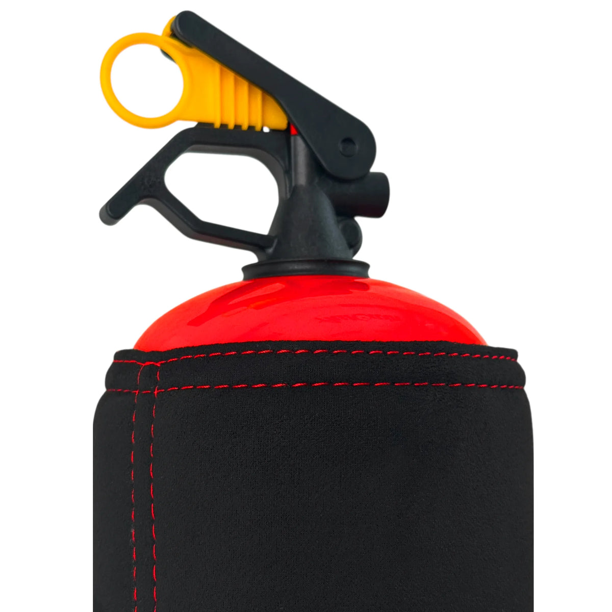 Fire Extinguisher Cover for Supercars – Black Alcantara with Various Color Stitching