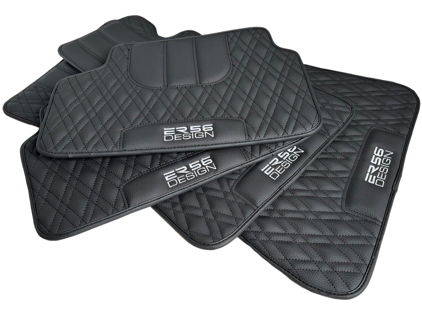 Floor Mats For BMW M3 G81 Touring (2022-2026) Black Leather Er56 Design - AutoWin