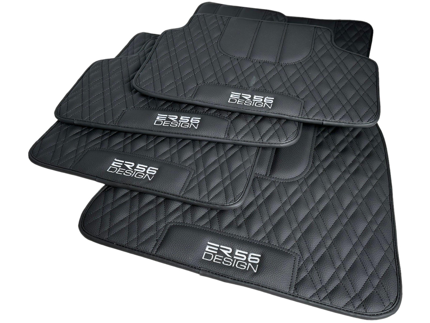 Floor Mats For BMW M3 G81 Touring (2022-2026) Black Leather Er56 Design - AutoWin